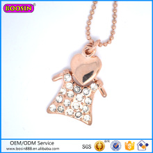 2015 Cute Schmuck T-Shirt Halskette Rose Gold Halskette mit Diamanten